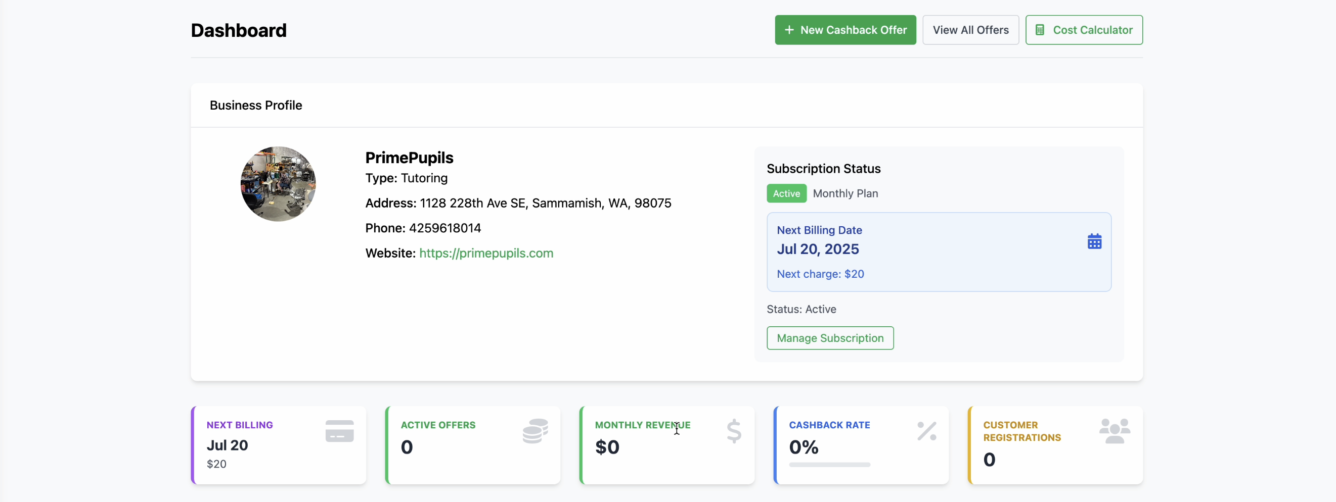 Business Dashboard